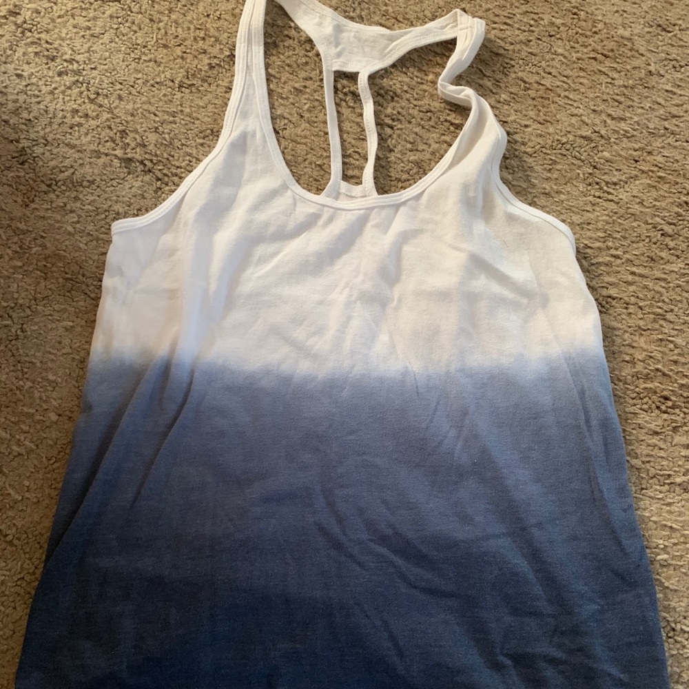 Blue & White faded tank top ~XS~